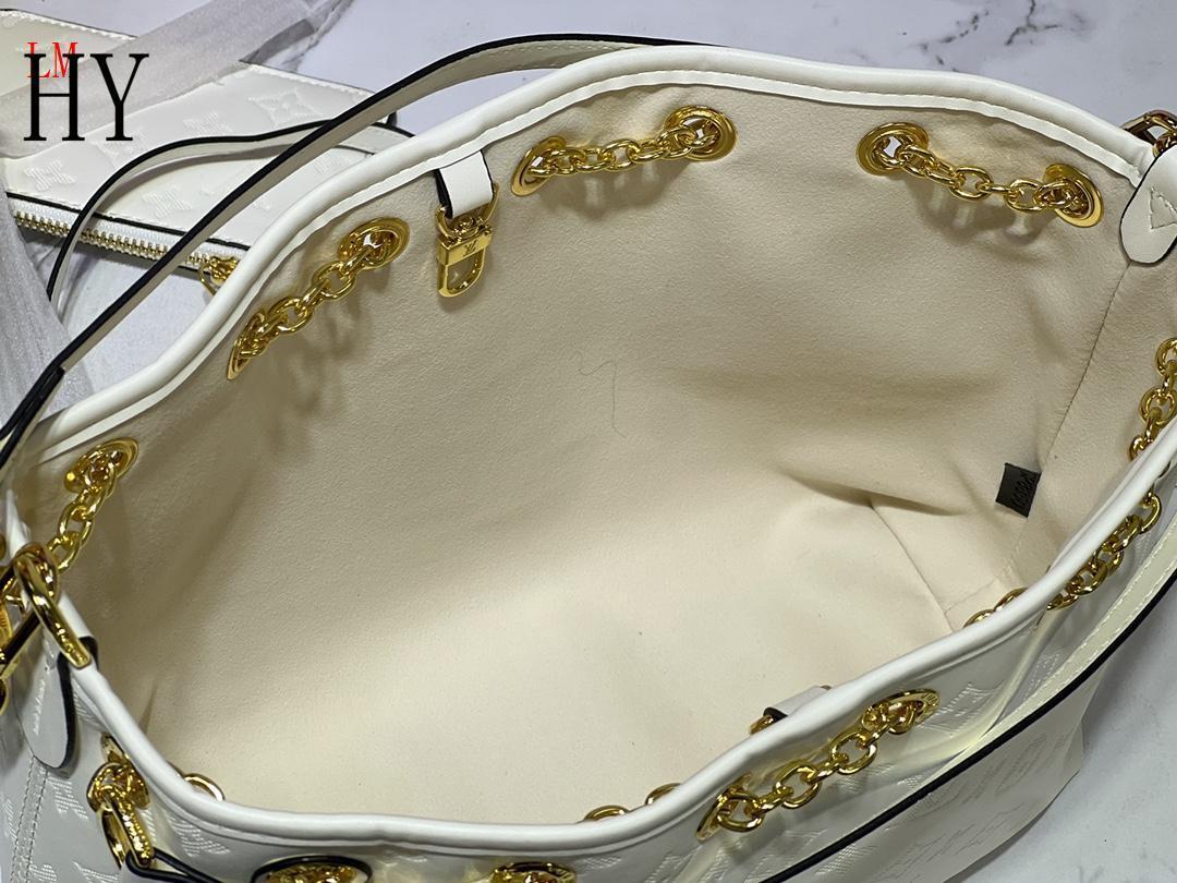 louis vuitton white bucket bag with gold accents - 28*20*11.5 - Image 2