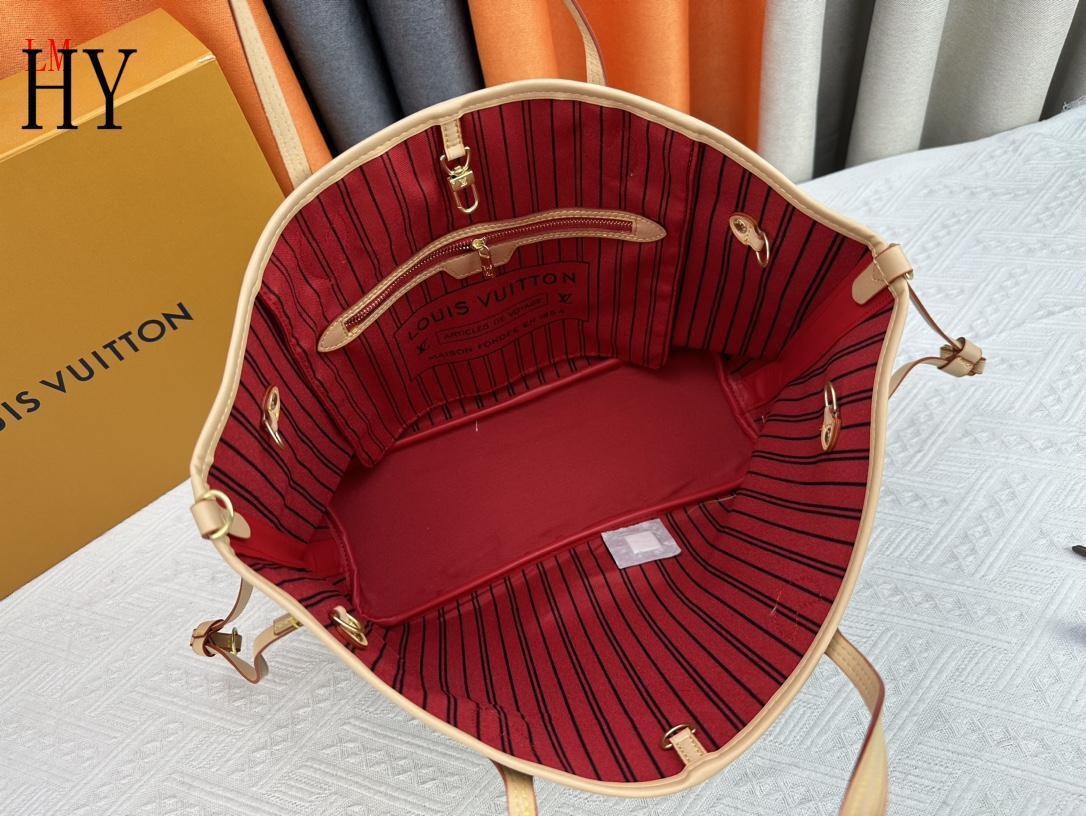 louis vuitton red striped tote bag - 31x28x14 cm - Image 2