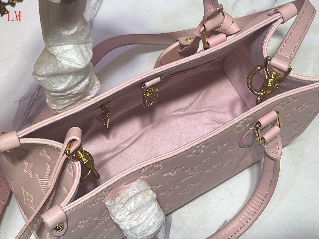 louis vuitton pink monogram tote bag 25*19*11 - Image 2