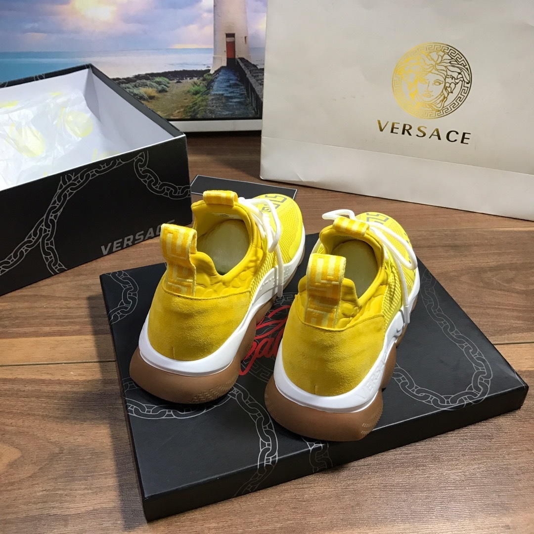 versace yellow sneakers for couples, sizes 35-44 - Image 2