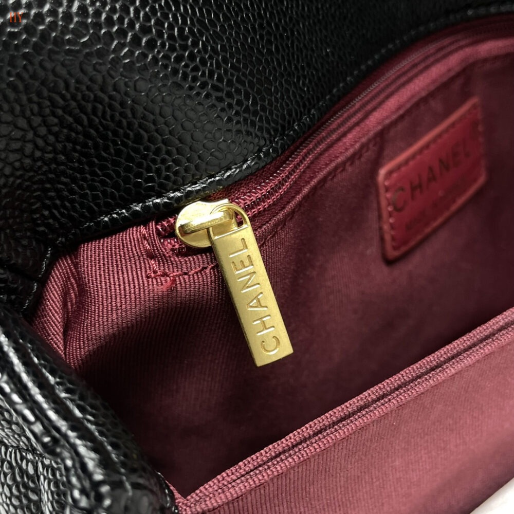 chanel black quilted handbag with gold accents - Image 2