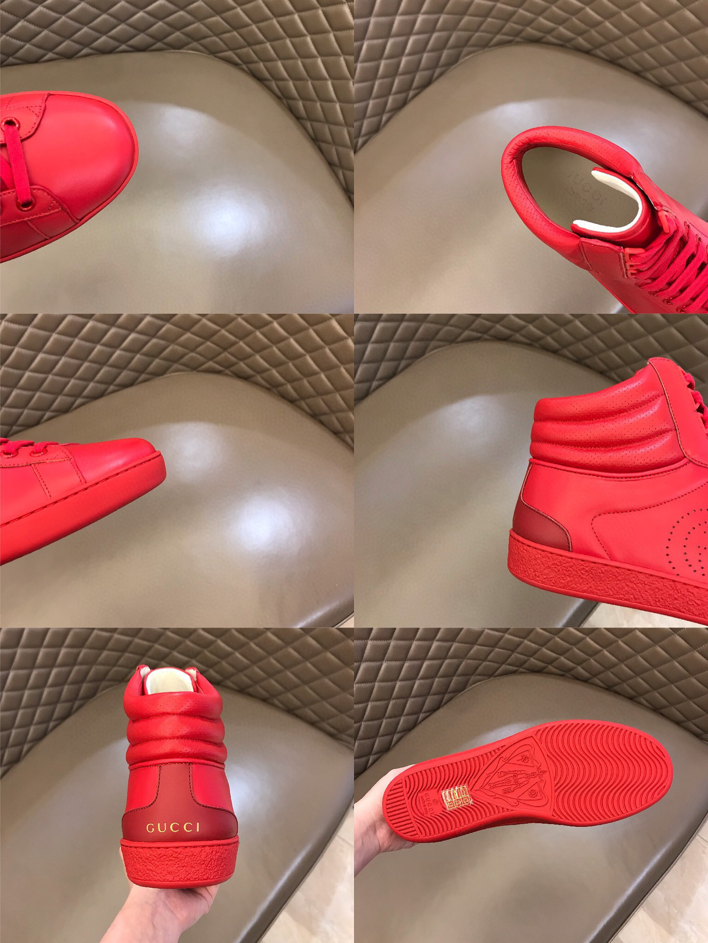 gucci high-top sneakers in red - sizes 38-44 - Image 2