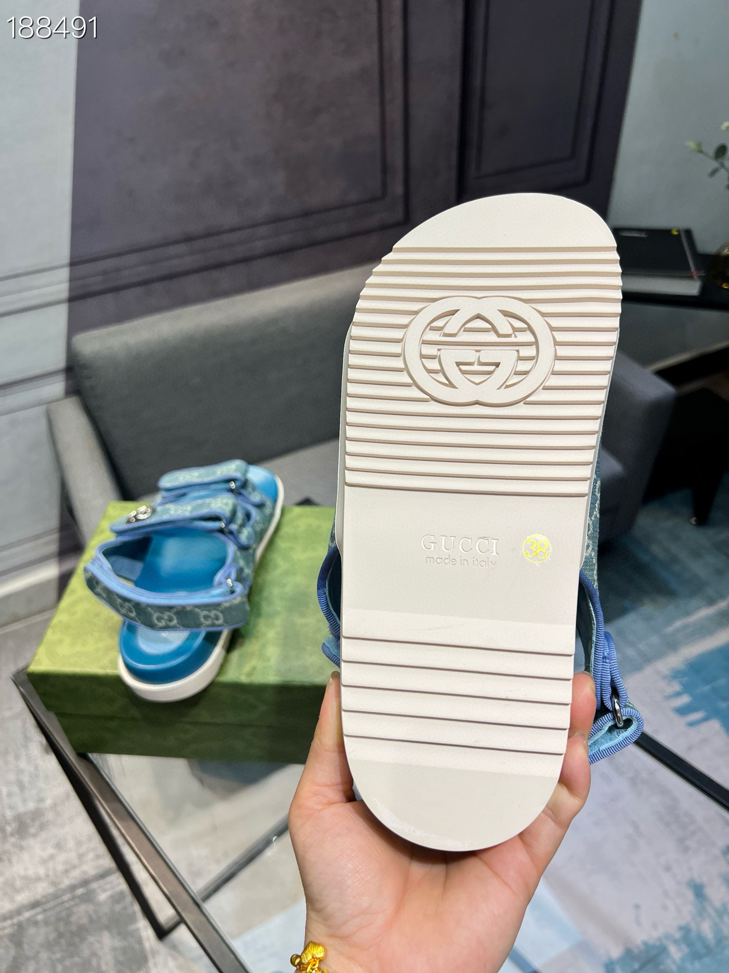 gucci g 35-44 lyt250 blue sandals - Image 2