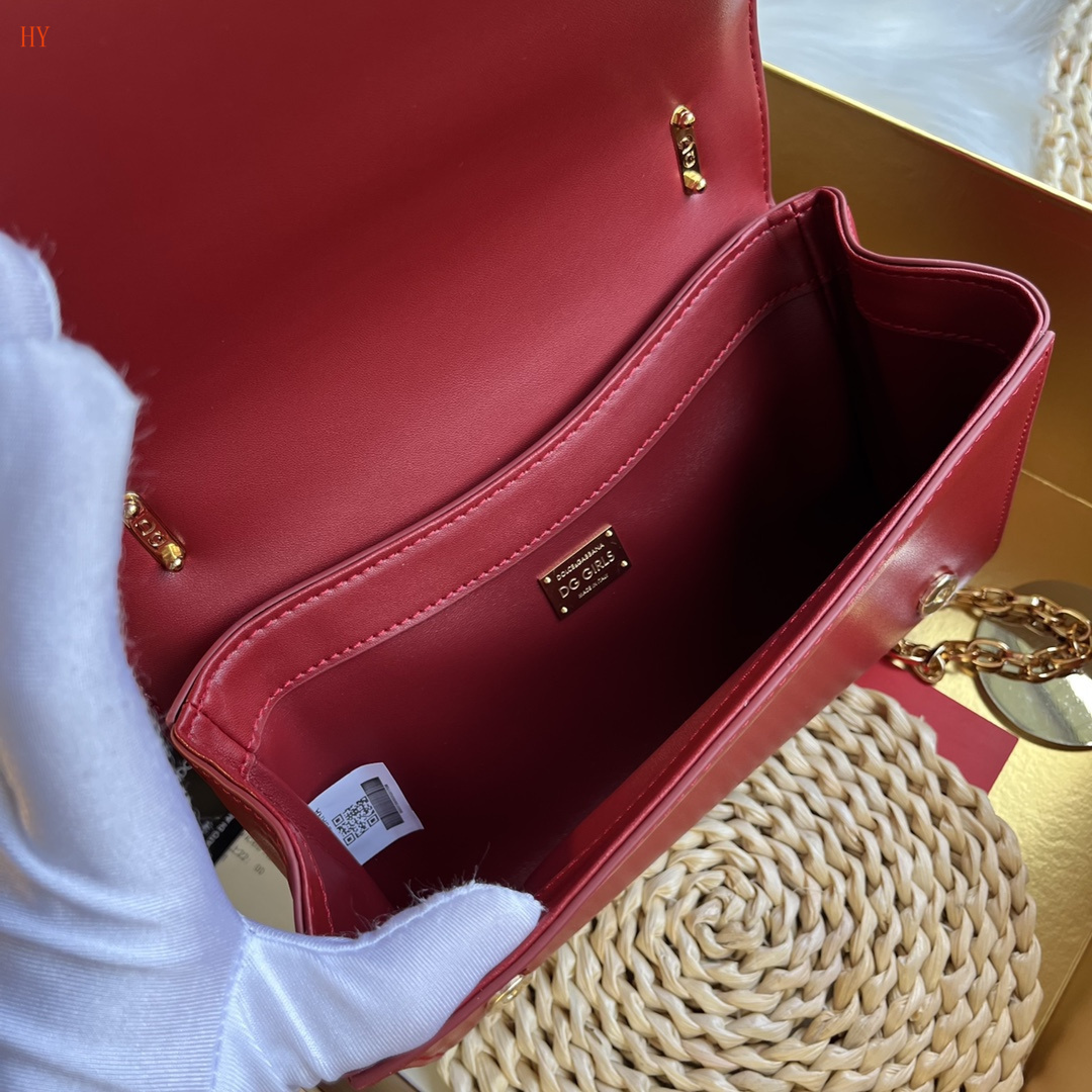 dolce & gabbana dg logo red leather bag 21x15x4 cm - Image 2