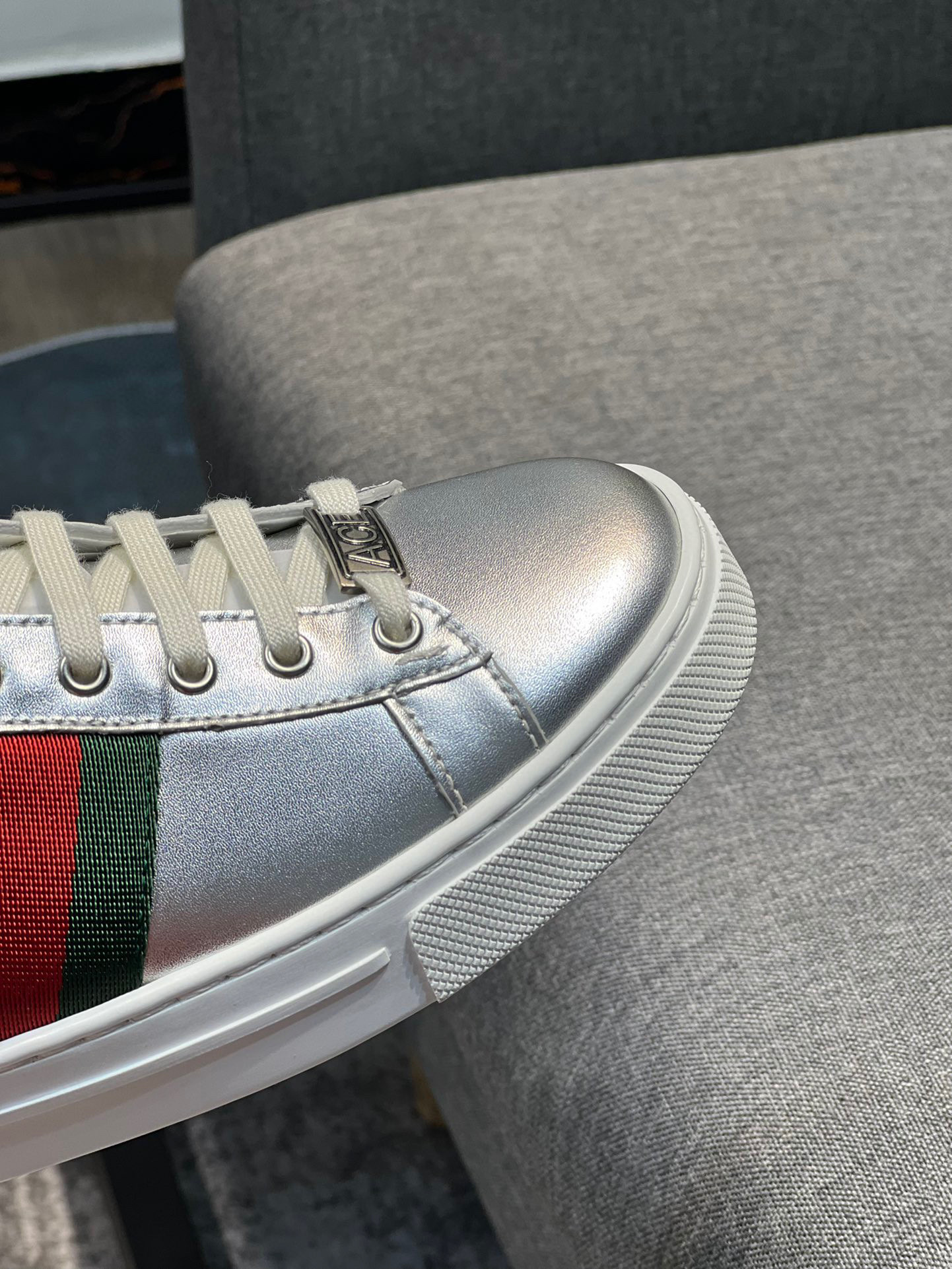 gucci silver sneakers for couples, sizes 35-44 - Image 2