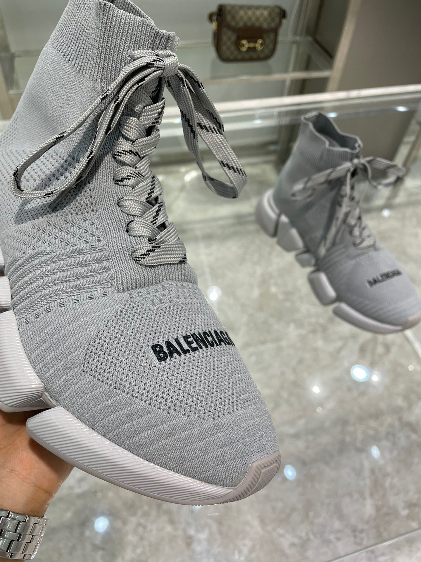 balenciaga couples sock sneakers 35-44 - gray - Image 2