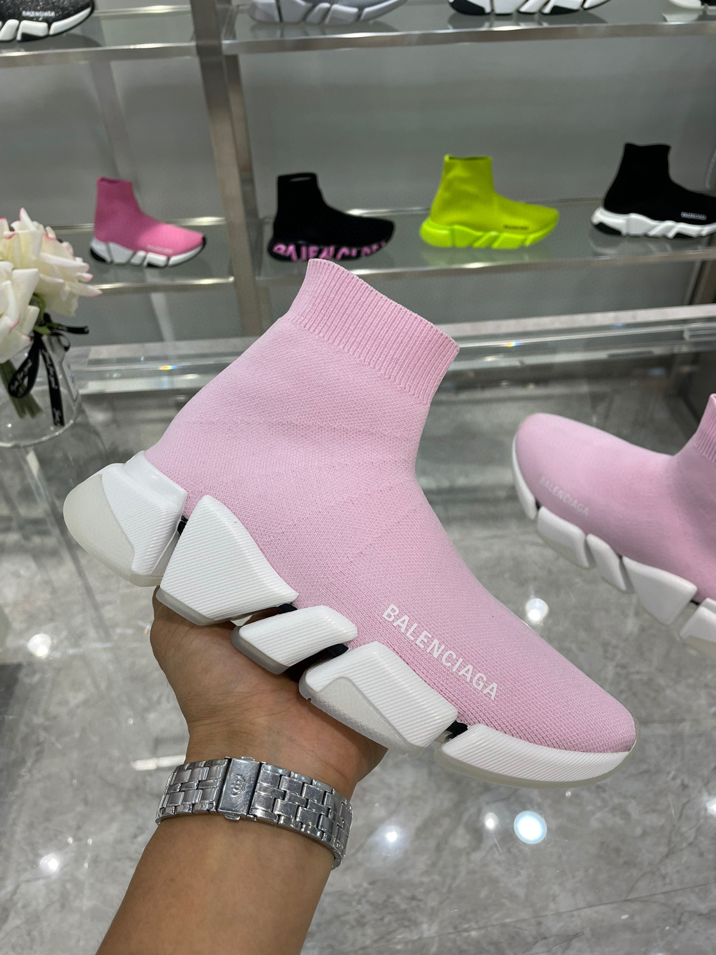 balenciaga pink sock sneakers size 35-44 - Image 2