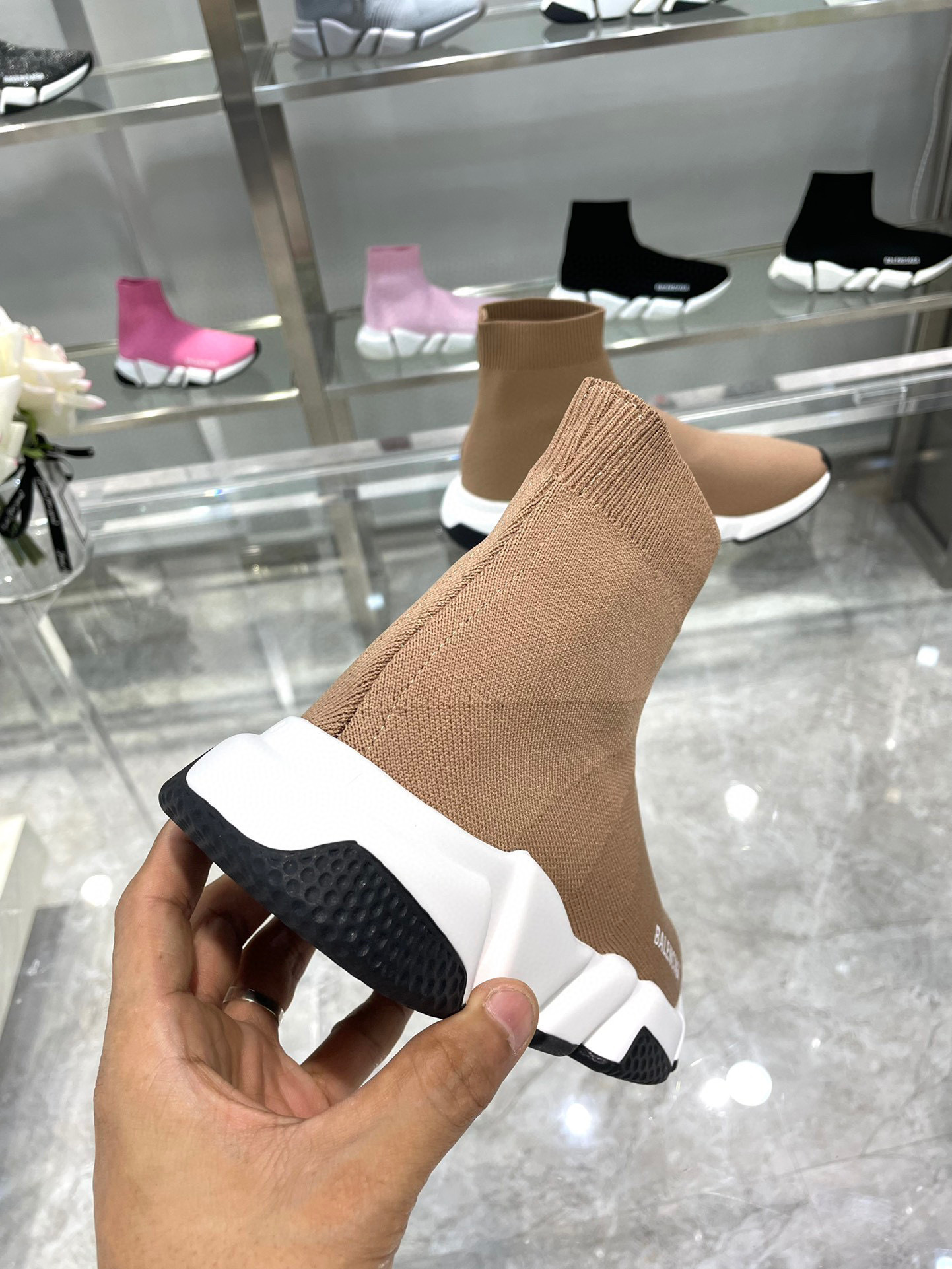 balenciaga sock sneakers in brown - sizes 35-44 - Image 2