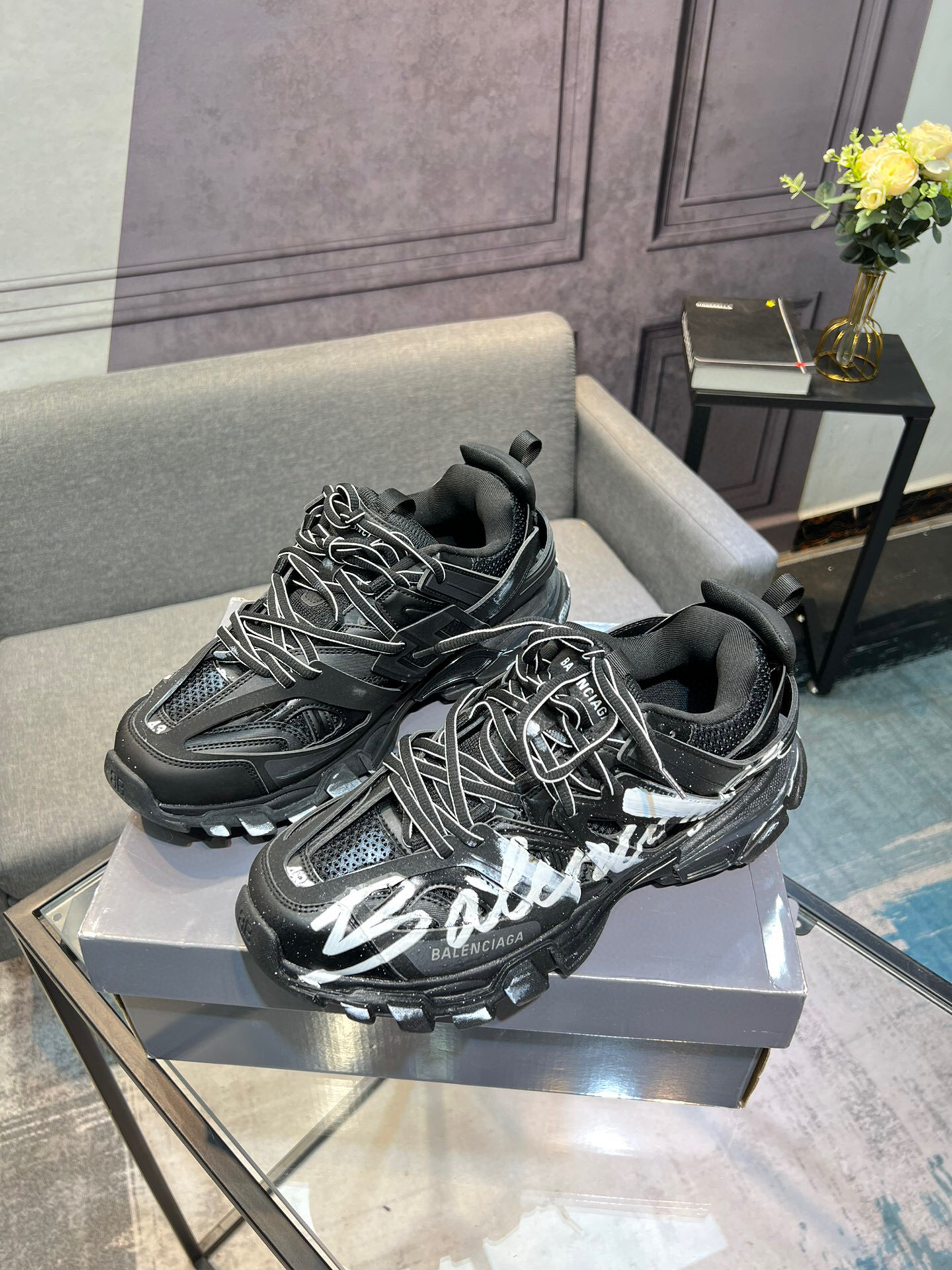 balenciaga unisex sneakers size 35-44 - black - Image 2