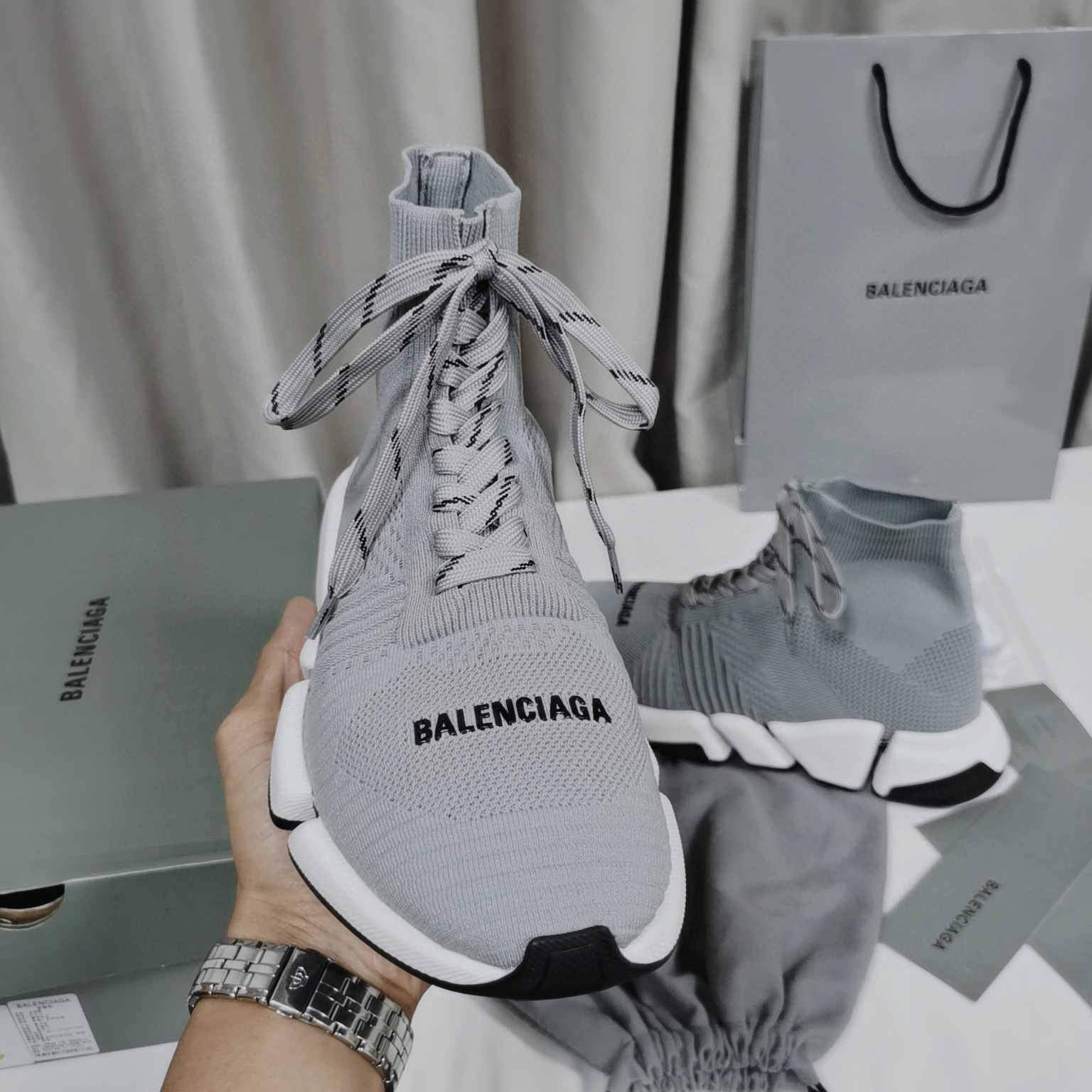 balenciaga couples socks sneakers size 35-44 - Image 2
