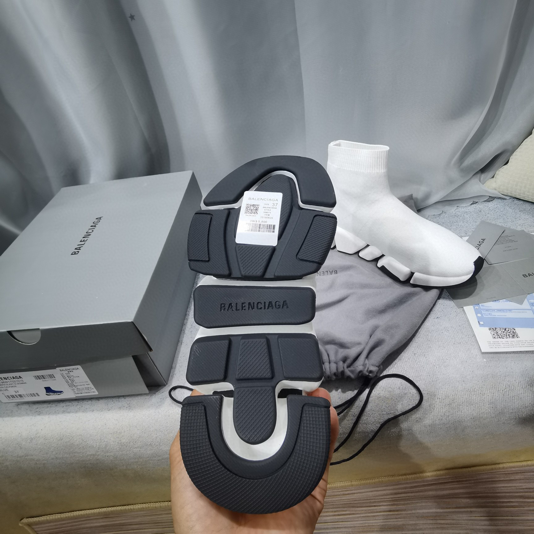balenciaga white sock sneakers size 35-44 - Image 2