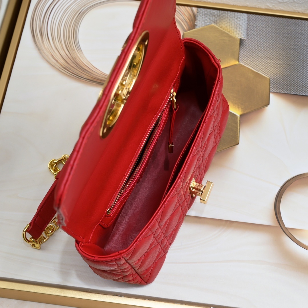 dior red quilted chain bag - model 21-13-8 - Image 2
