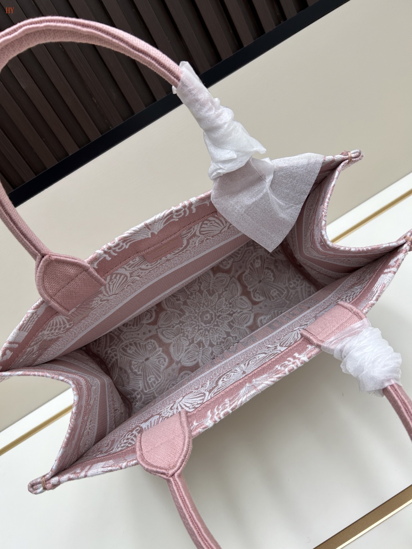 dior embroidered tote bag 36cm - pink - Image 2