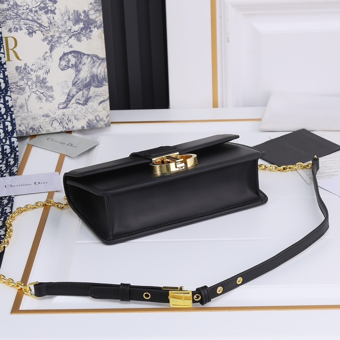 dior black leather crossbody bag - 21.5x12x6 cm - Image 2