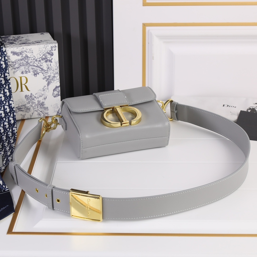 dior gray leather handbag 17.5x11.5x5cm - Image 2