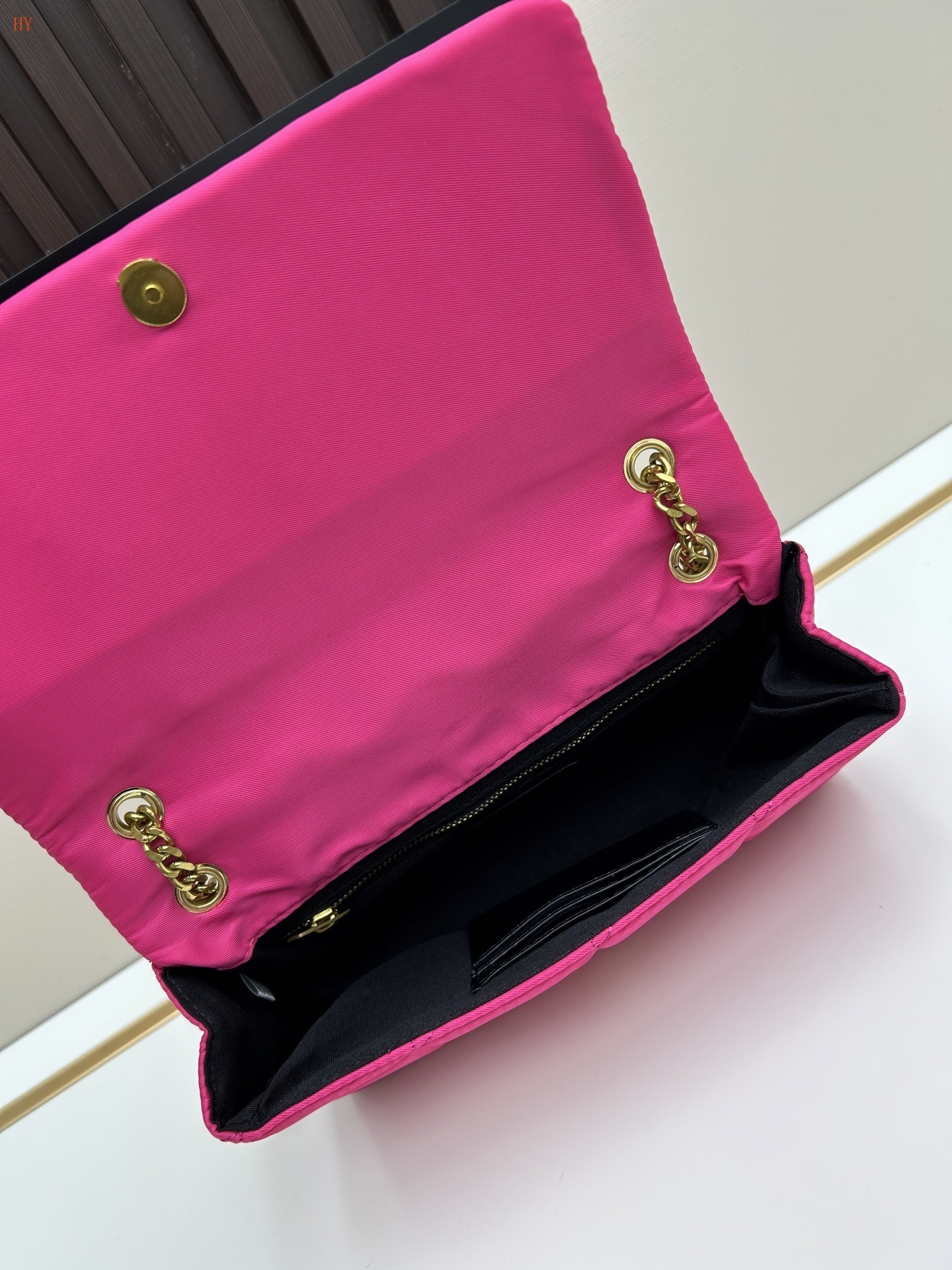 yves saint laurent pink quilted wallet on chain - 25*14*6 cm - Image 2