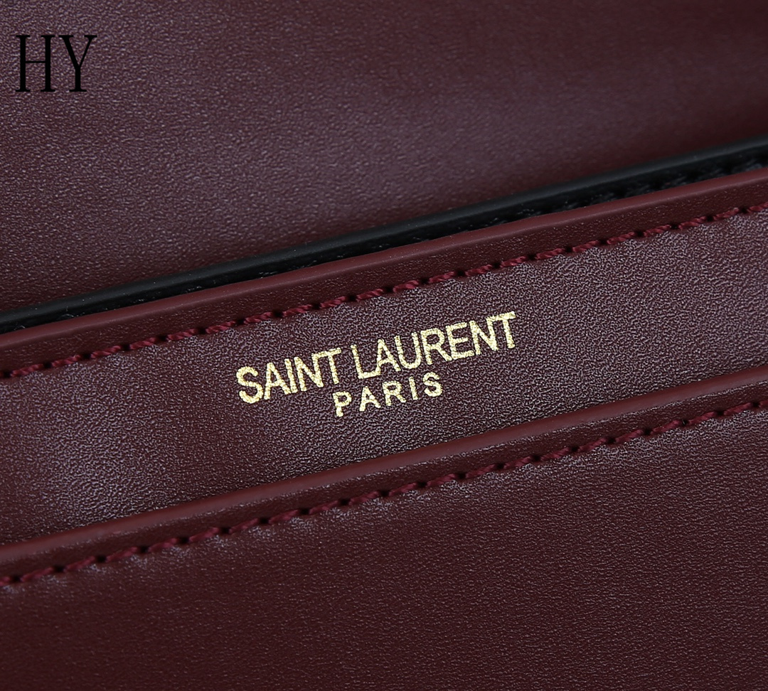 yves saint laurent burgundy leather crossbody bag - 22x16.5x5.5cm - Image 2