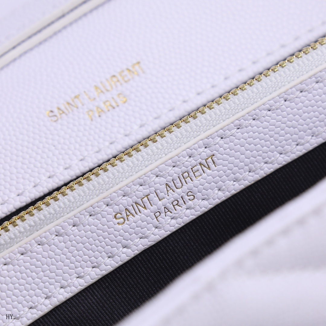 yves saint laurent quilted white leather wallet on chain - Image 2