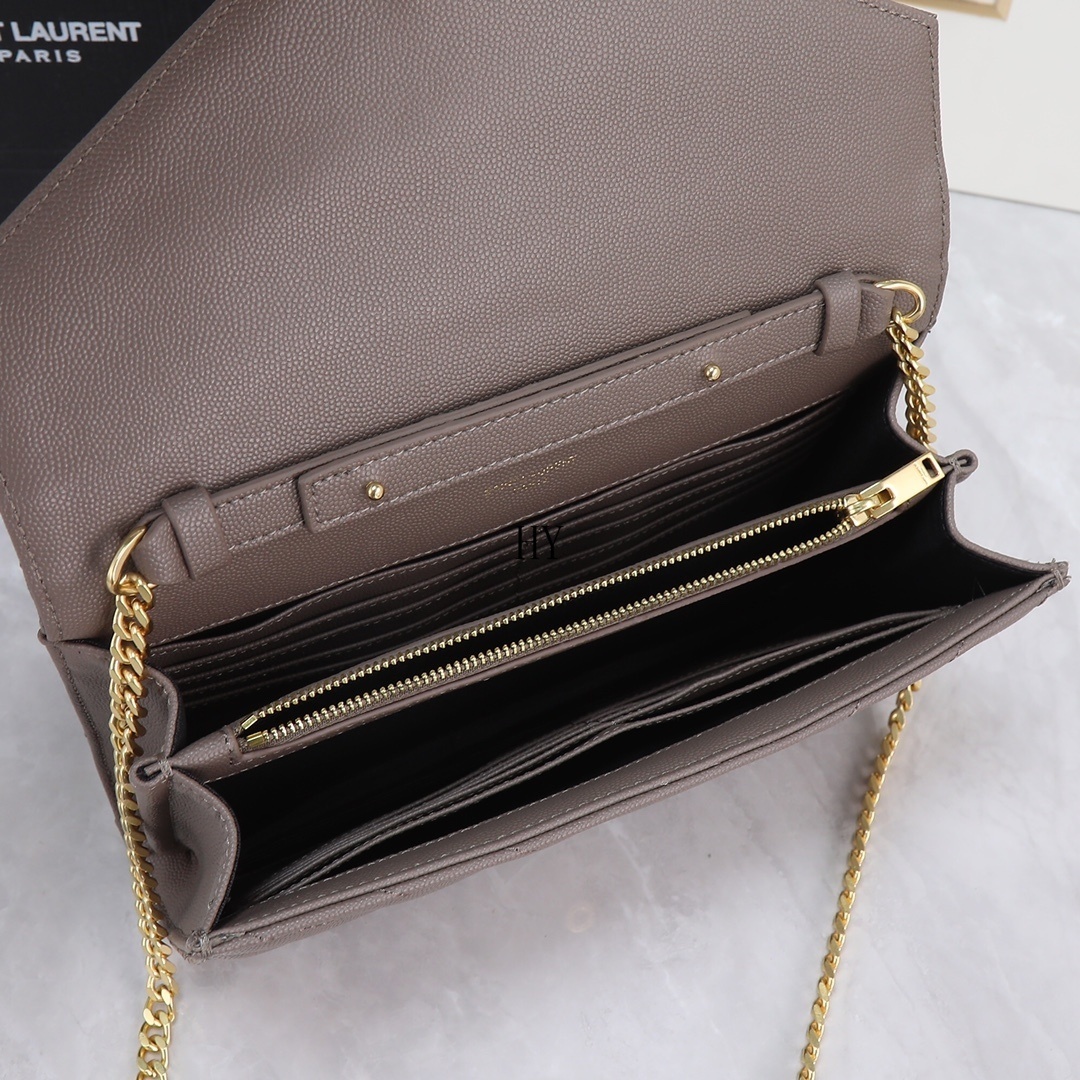 yves saint laurent chevron wallet on chain - 22.5x14x4 cm - Image 2
