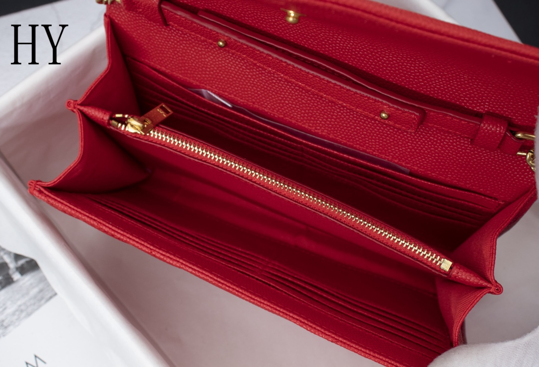 yves saint laurent red quilted wallet on chain - 22.5x14x4 cm - Image 2
