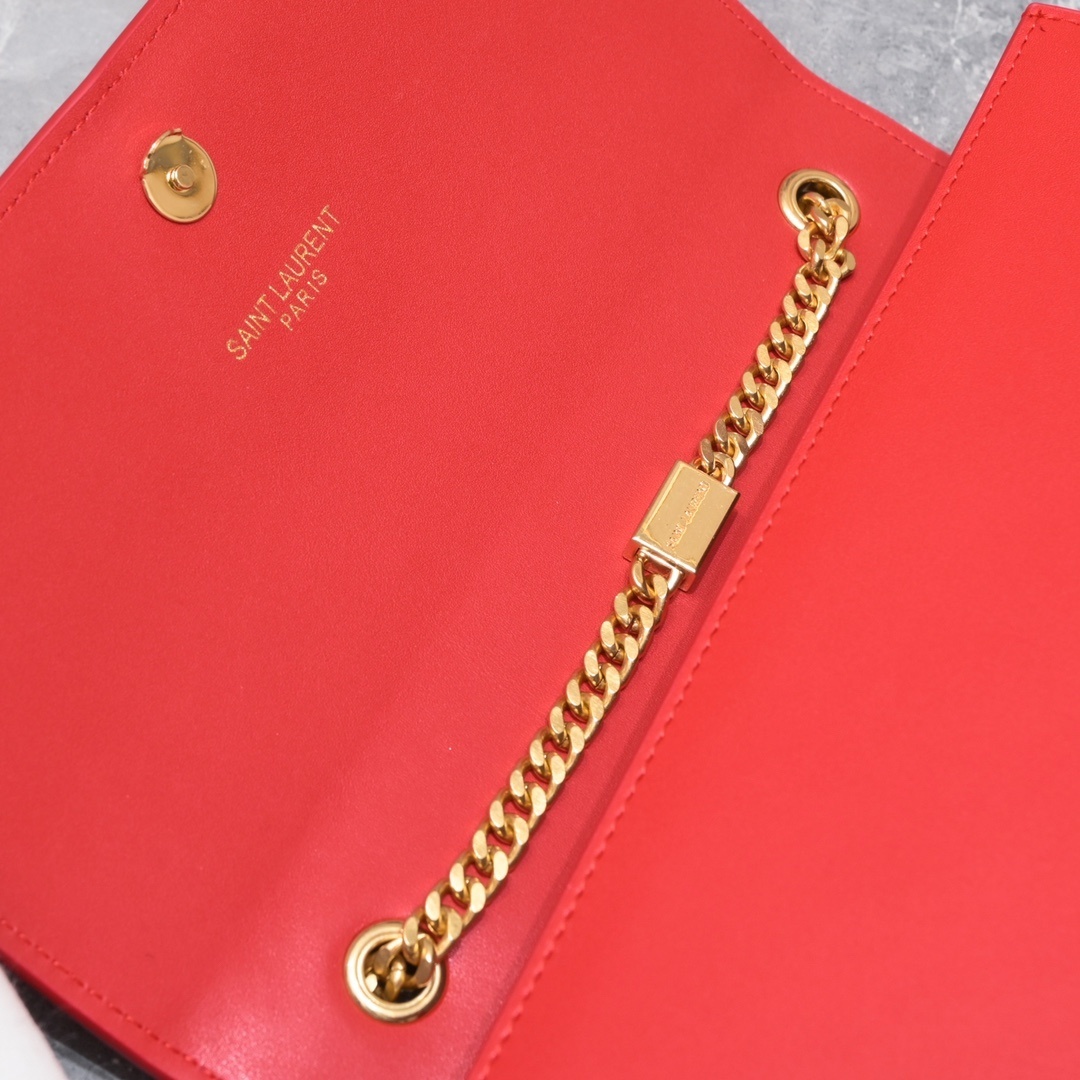 yves saint laurent red leather crossbody bag 24x14x5 - Image 2