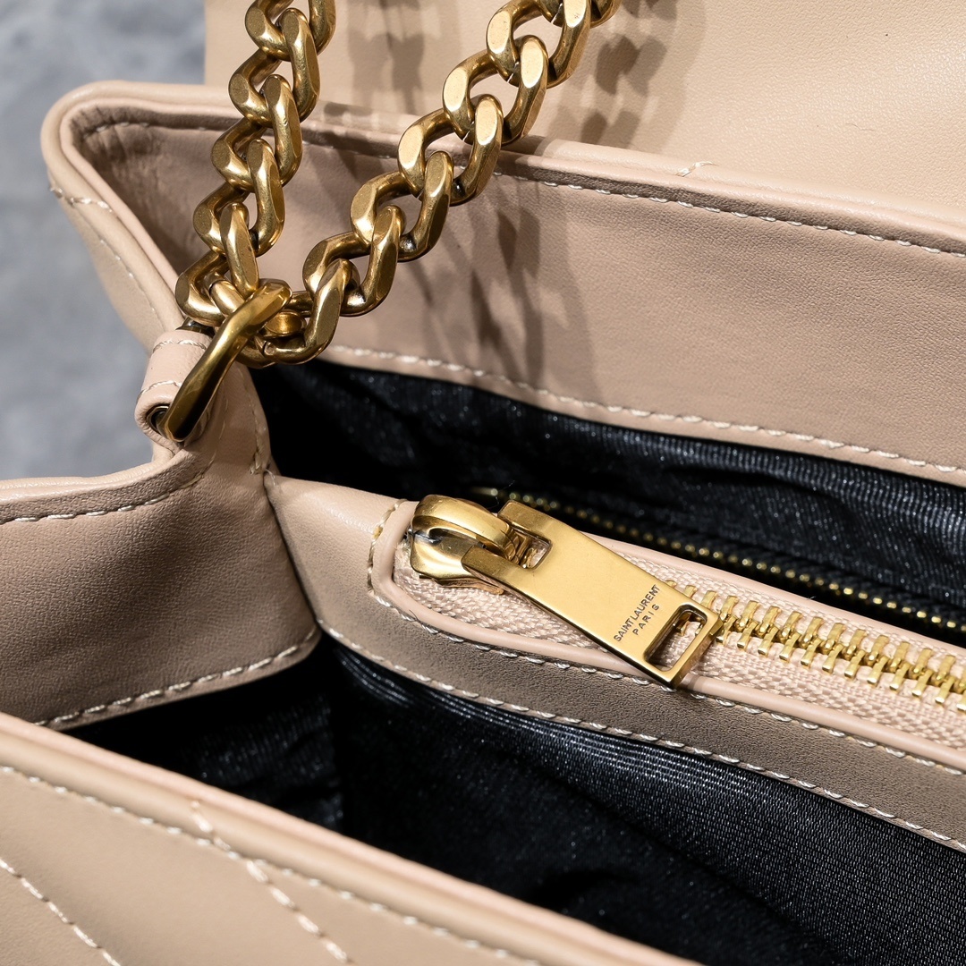 yves saint laurent beige quilted handbag 31*22*11 - Image 2