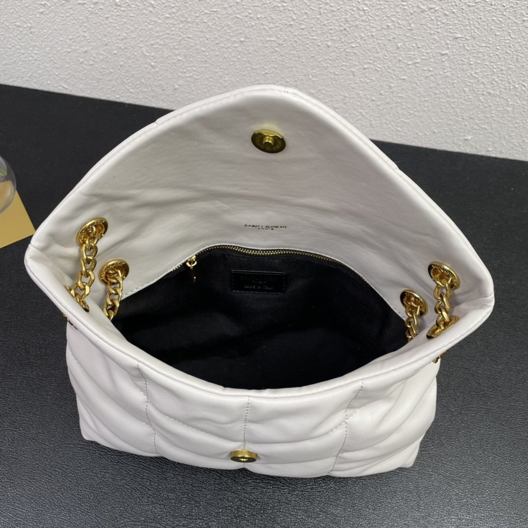 yves saint laurent quilted white handbag - 28cm - Image 2