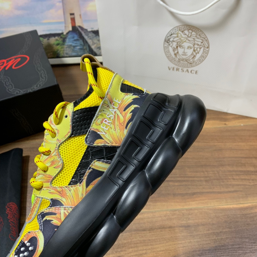 versace couple dad sneakers 35-44 yellow/black - Image 2