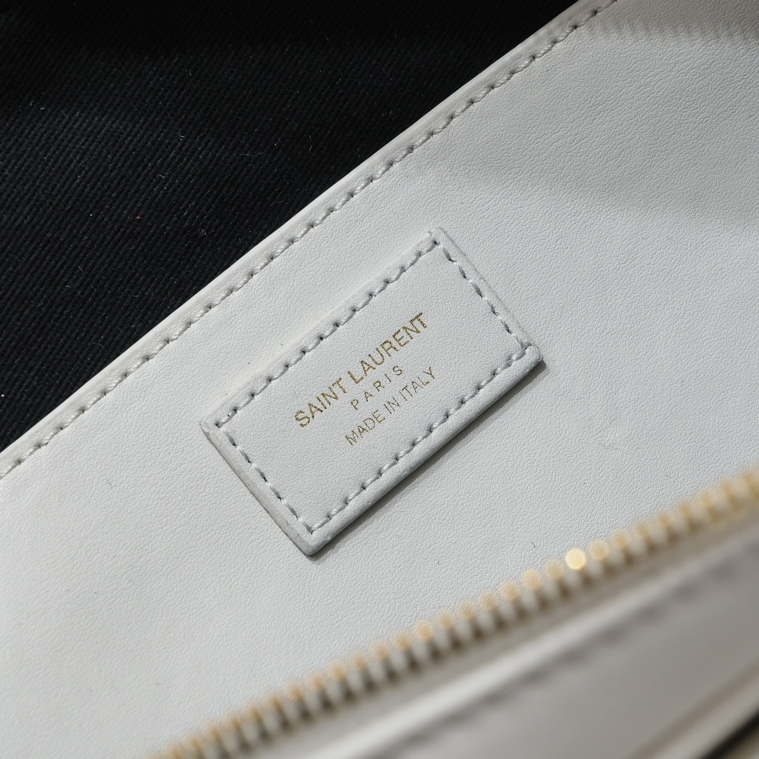 yves saint laurent white leather handbag 26x19x13 cm - Image 2