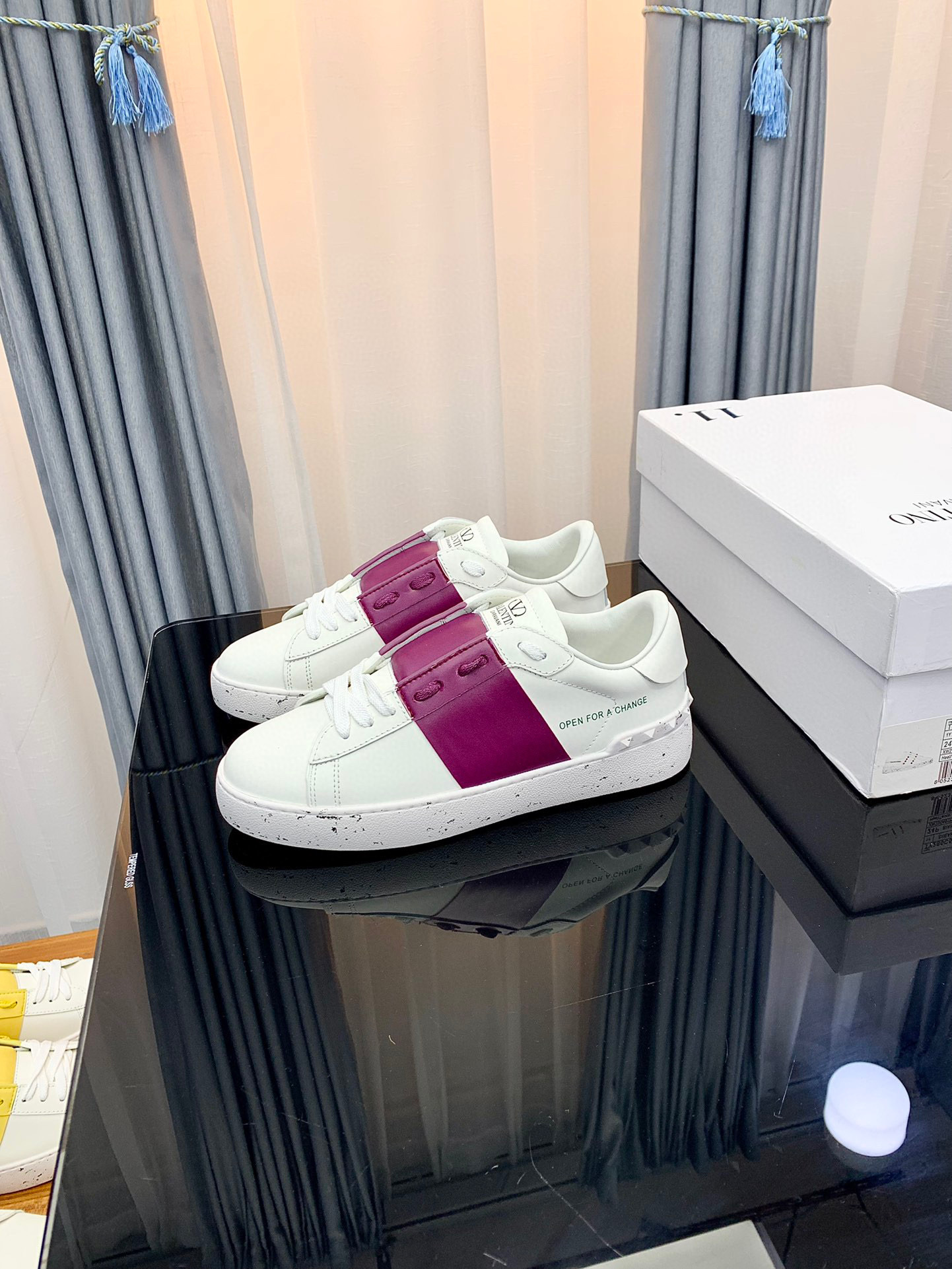 valentino couples sneakers 35-44 with purple stripe - Image 2