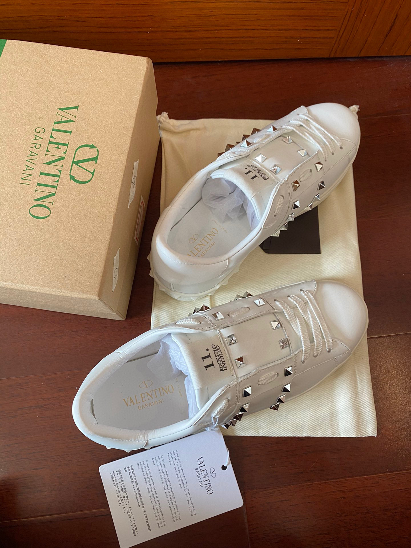 valentino unisex sneakers 35-44 - white with studs - Image 2