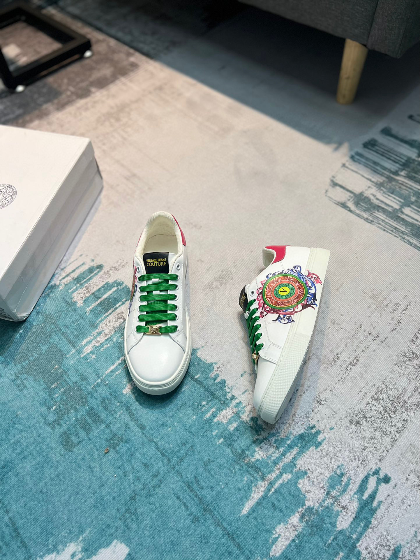 versace casual sneakers 38-43 with colorful design - Image 3