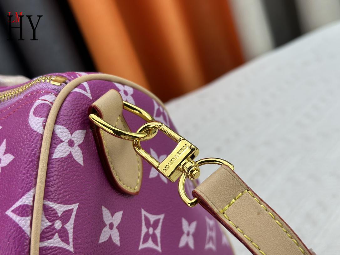 louis vuitton pink monogram handbag with pouch - 30x21x17 cm - Image 3