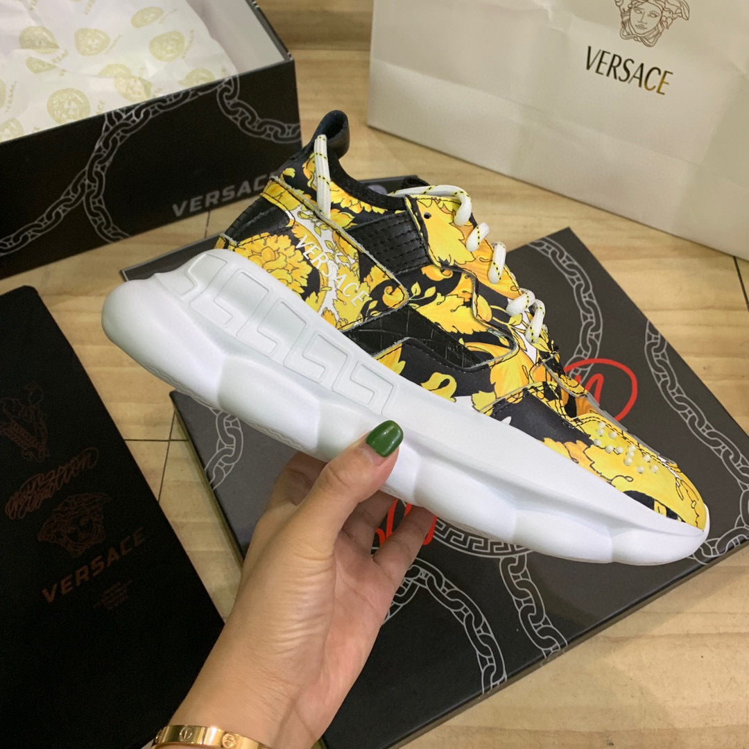 versace couples dad sneakers 35-44 - bold yellow design - Image 3