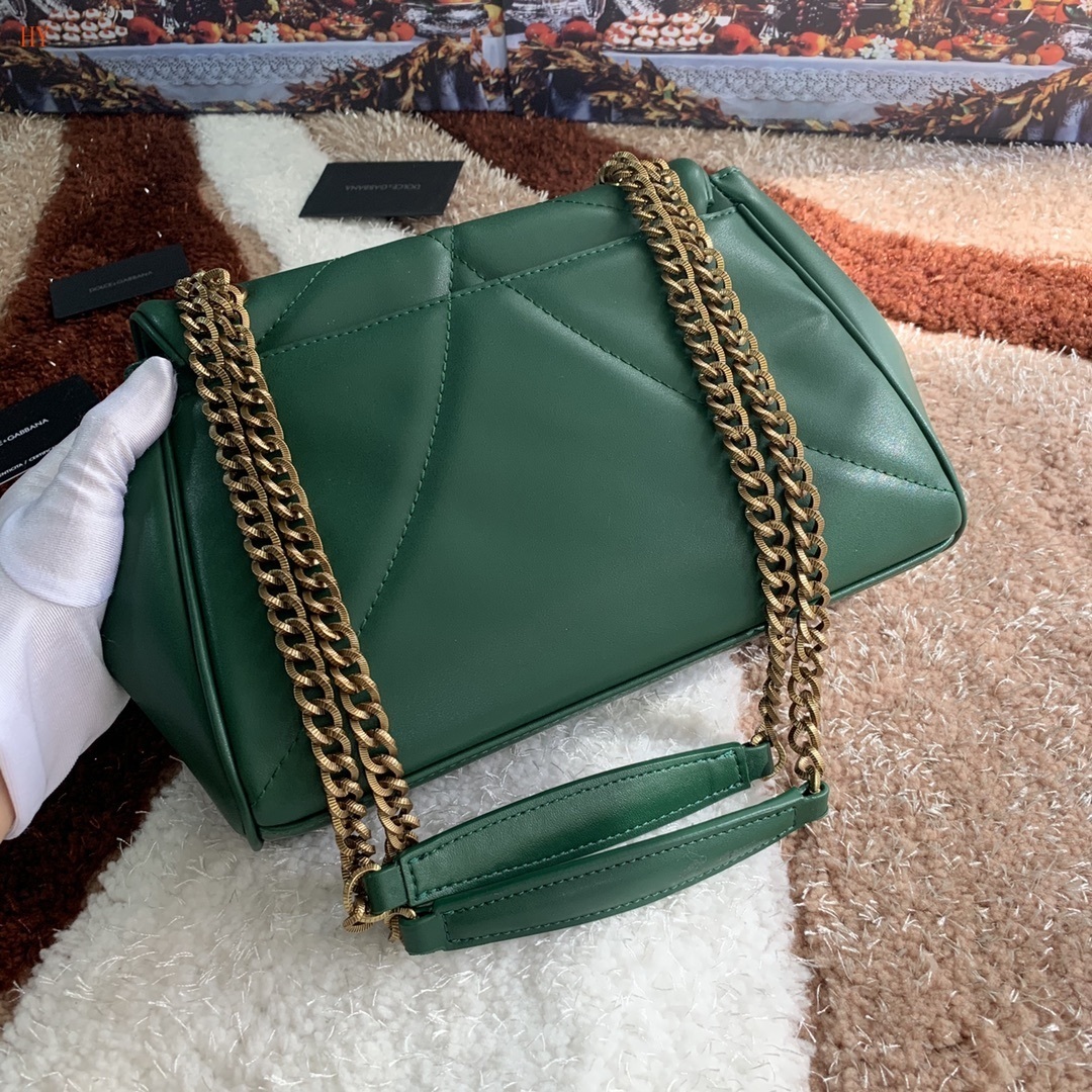 dolce & gabbana green quilted handbag 25.5x8.5x17 cm - Image 3