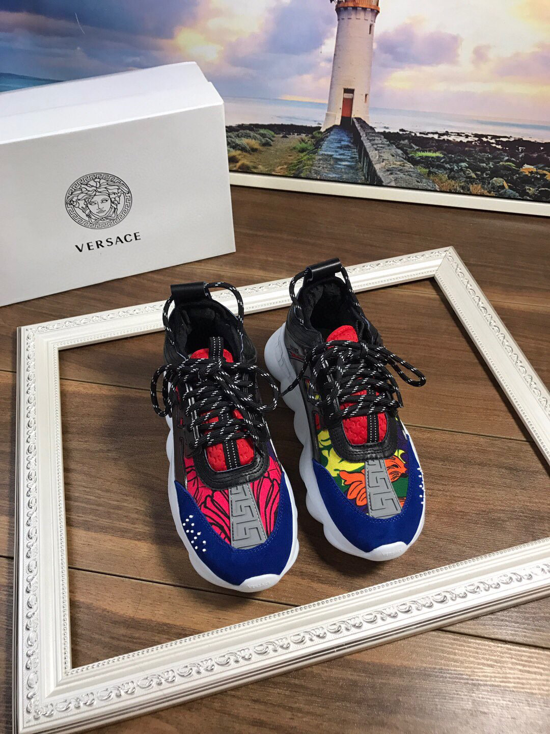 versace unisex dad sneakers 35-44 - colorful design - Image 3