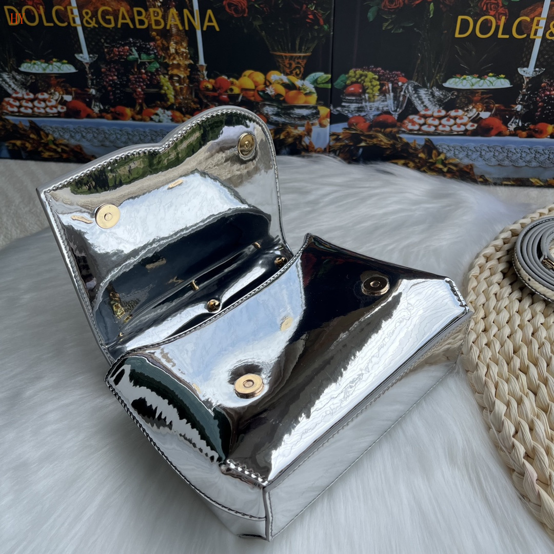dolce & gabbana silver dg handbag 17.5x13.5x6.5 - Image 3