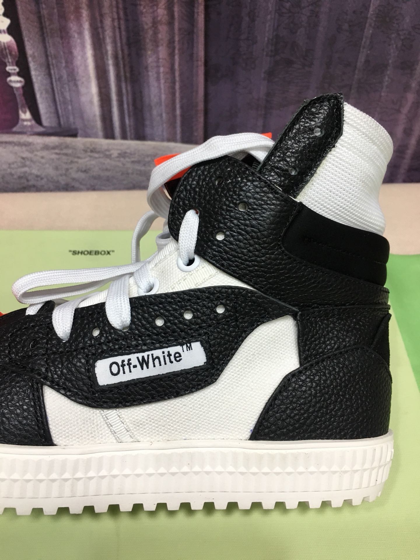 off-white high-top sneakers for couples, sizes 35-44 - Image 3
