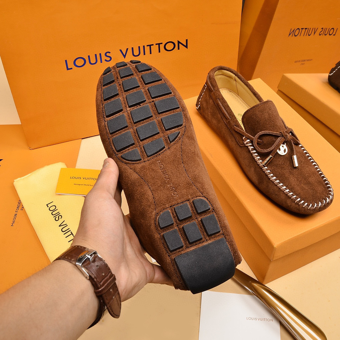 louis vuitton suede slip-on shoes size 38-44 - Image 3