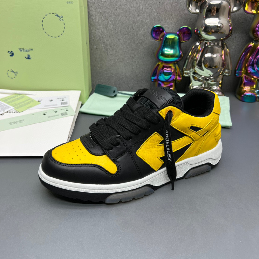 off-white yellow and black sneakers, sizes 35-44