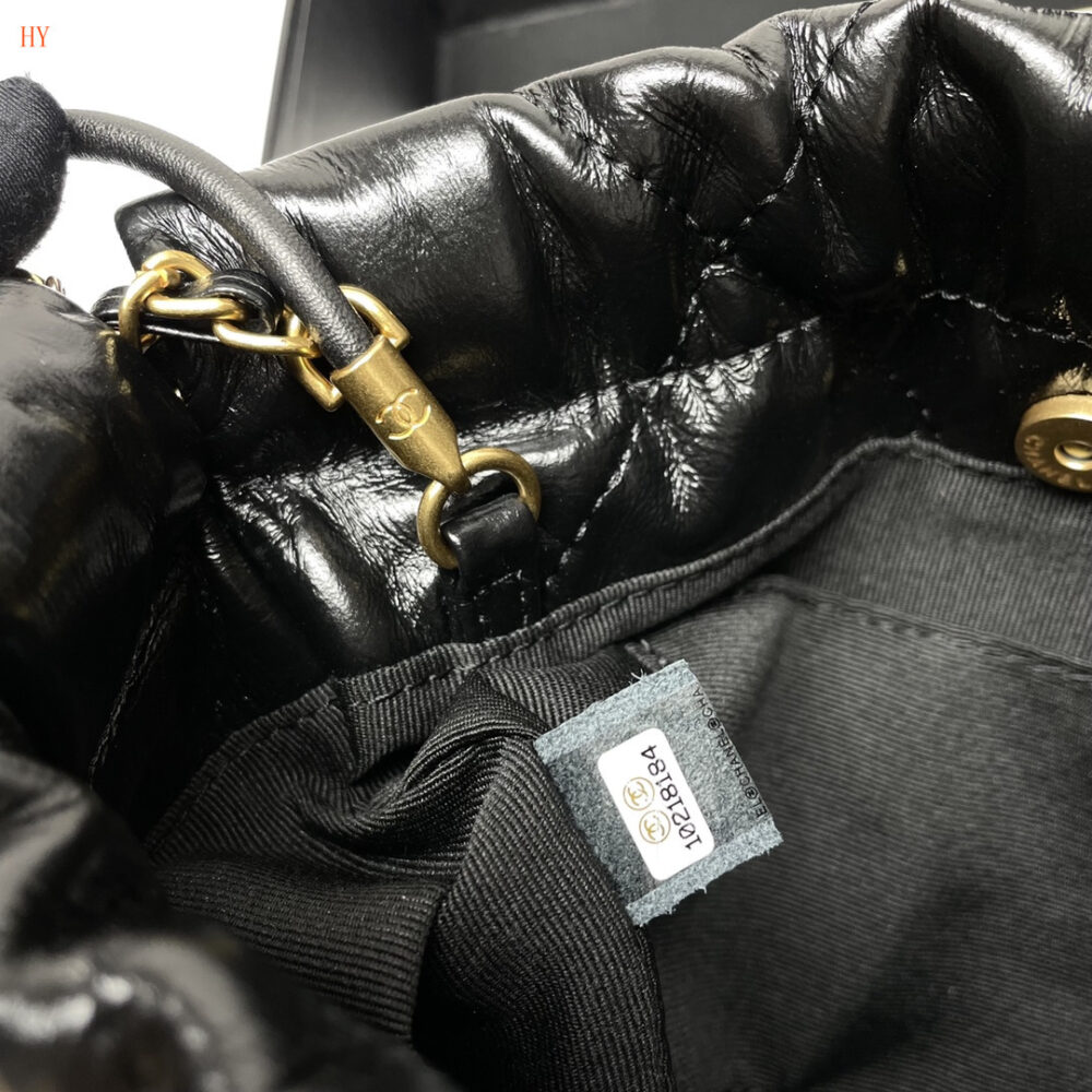 chanel black pearl chain drawstring bag - model 2325042 - Image 3