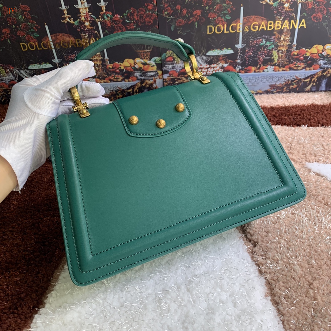 dolce & gabbana green dg logo handbag 27x18x8 cm - Image 3