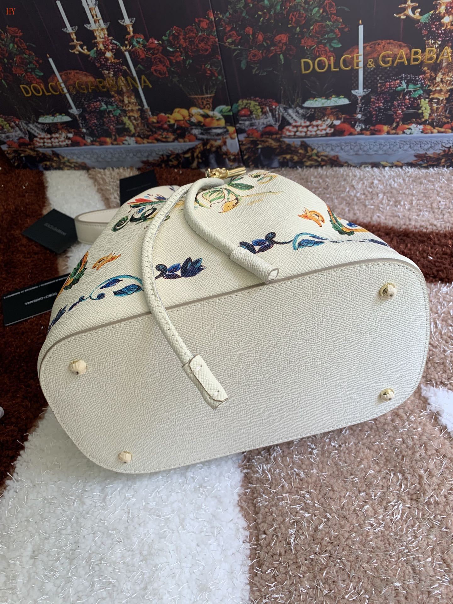 dolce & gabbana floral print bucket bag 27x25 cm - Image 3