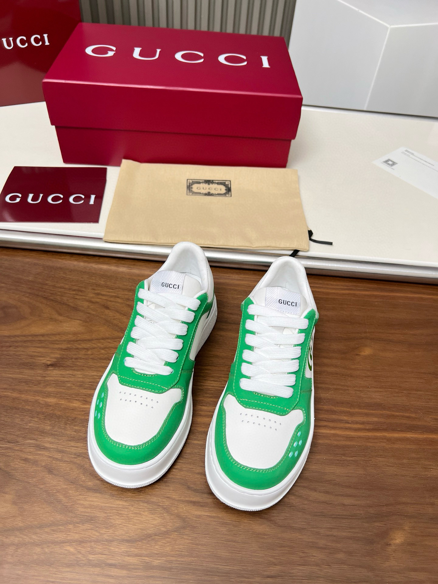 gucci g couples sneakers 35/45 - green/white - Image 3