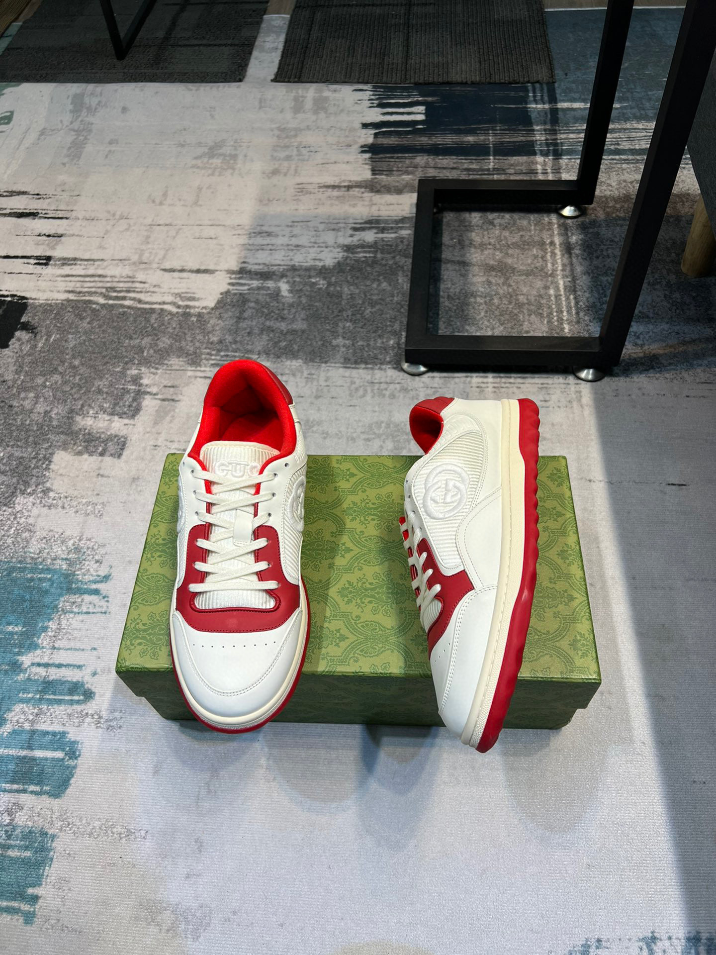 gucci g couples sneakers 35-44 - stylish red & white - Image 3