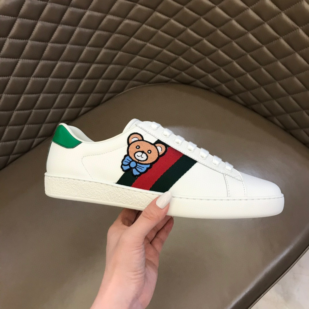 gucci bear embroidered white sneakers 35-44 - Image 3
