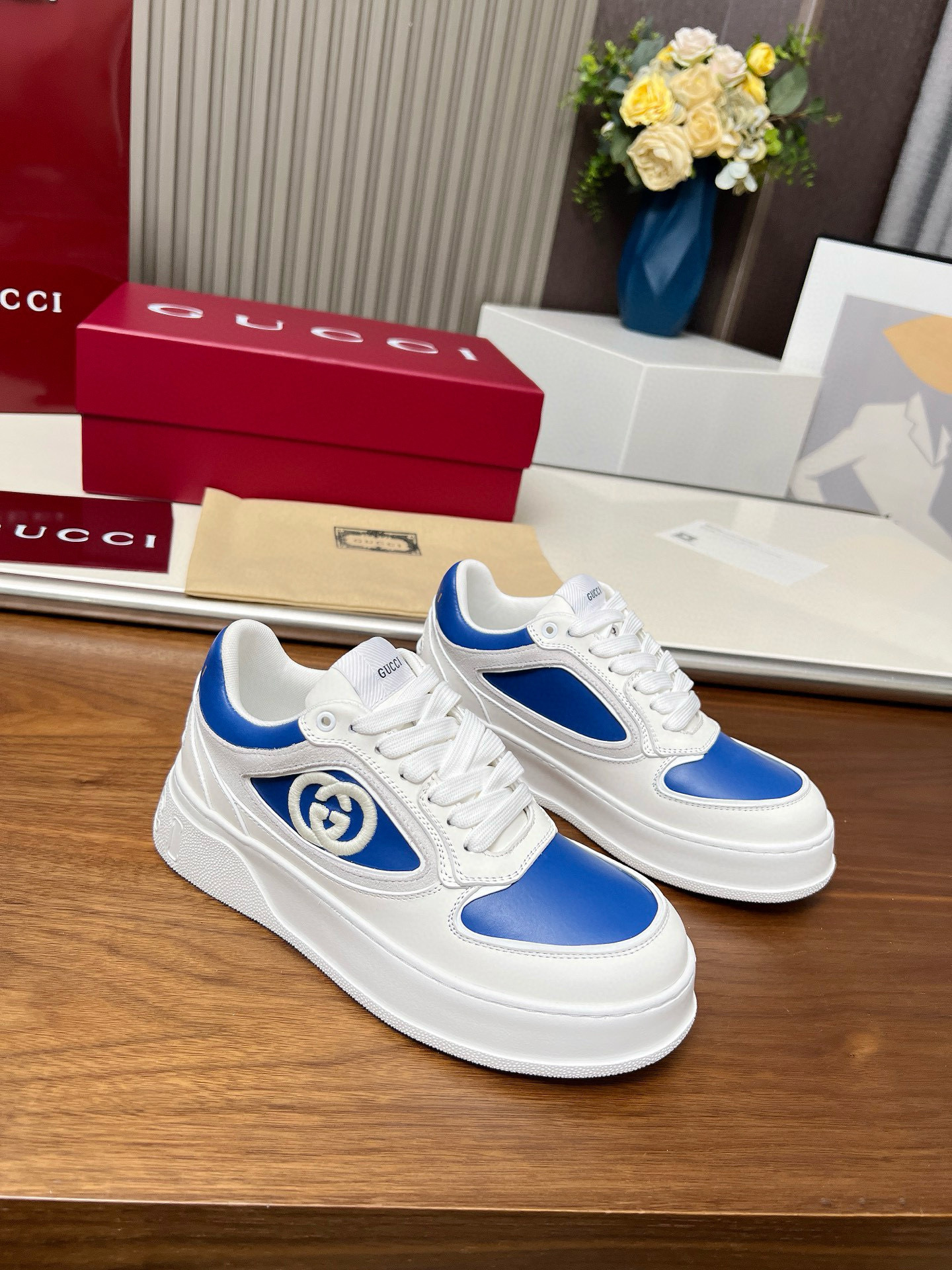 gucci g couples sneakers 35/44 - blue and white - Image 3