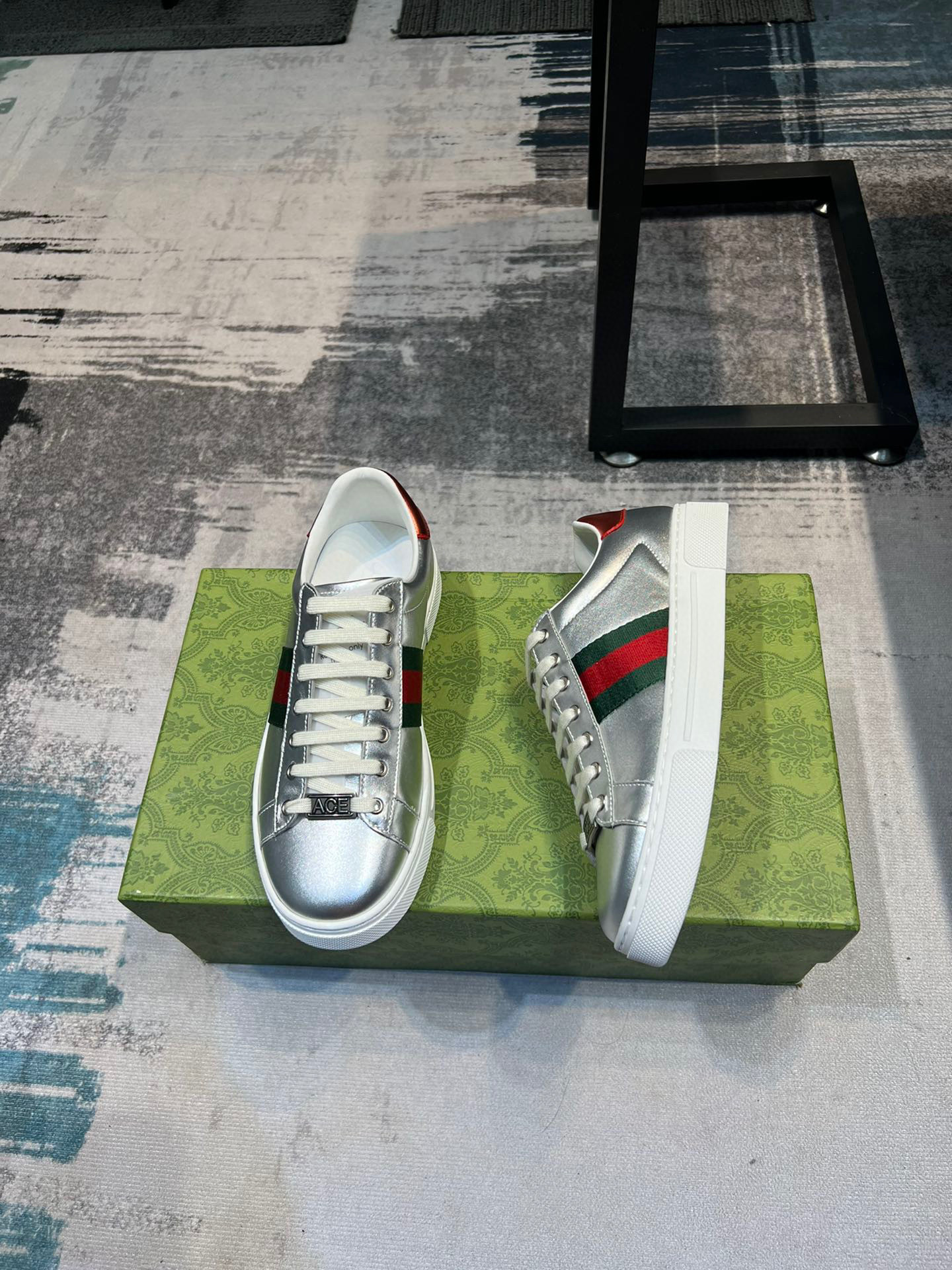 gucci silver sneakers for couples, sizes 35-44 - Image 3
