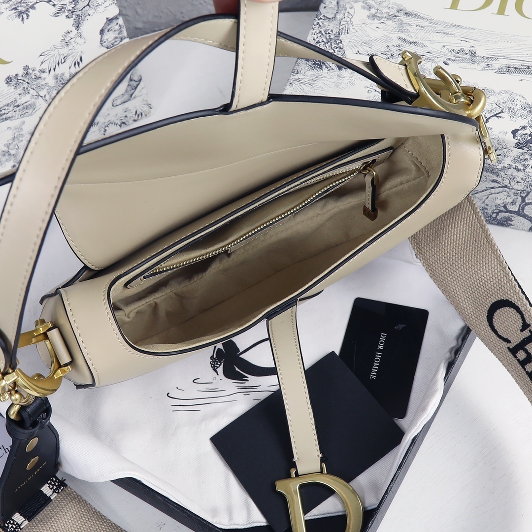 dior saddle bag - 25.5x20x6.5 cm - beige - Image 3