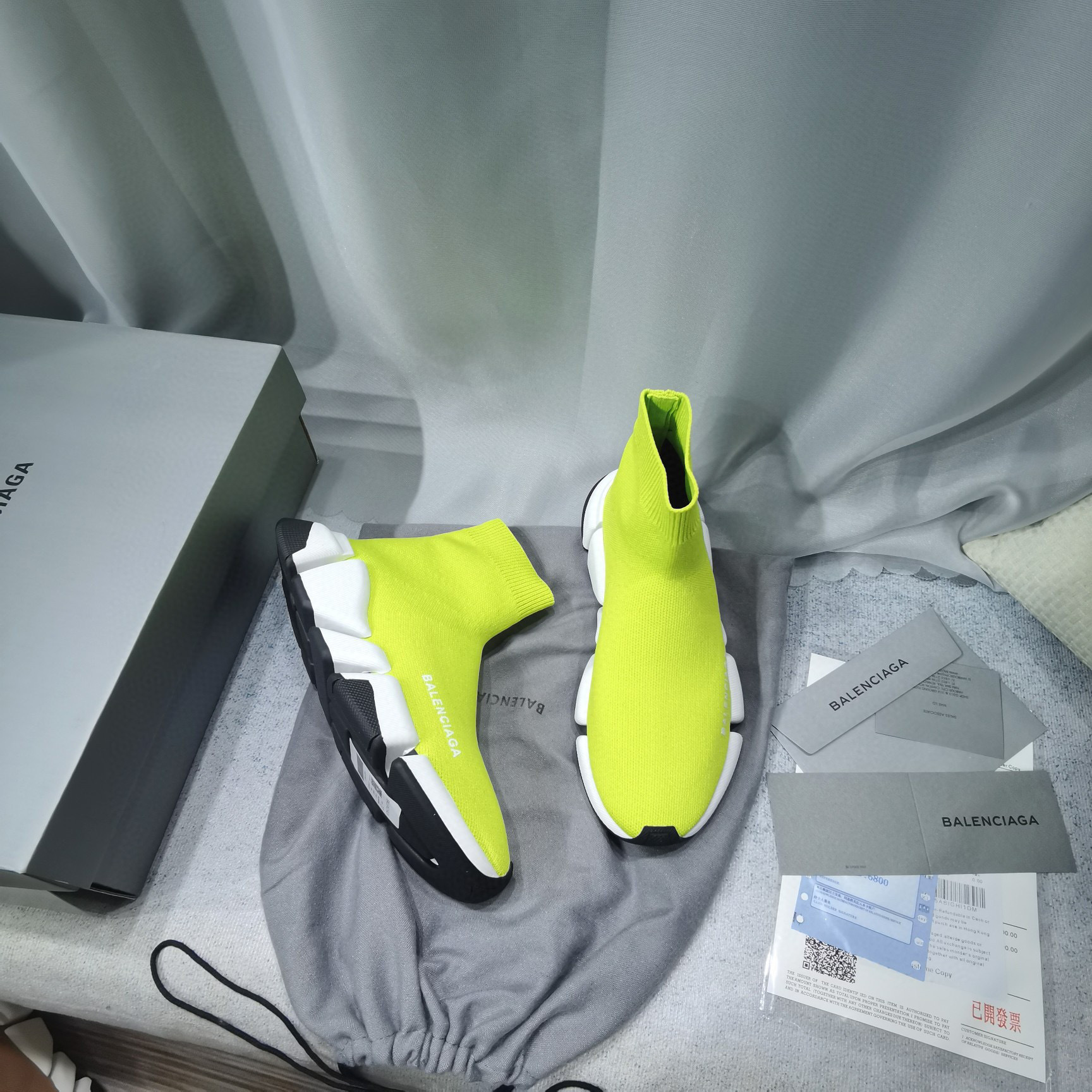 balenciaga couples sock sneakers - eu 35-44 - neon yellow - Image 3